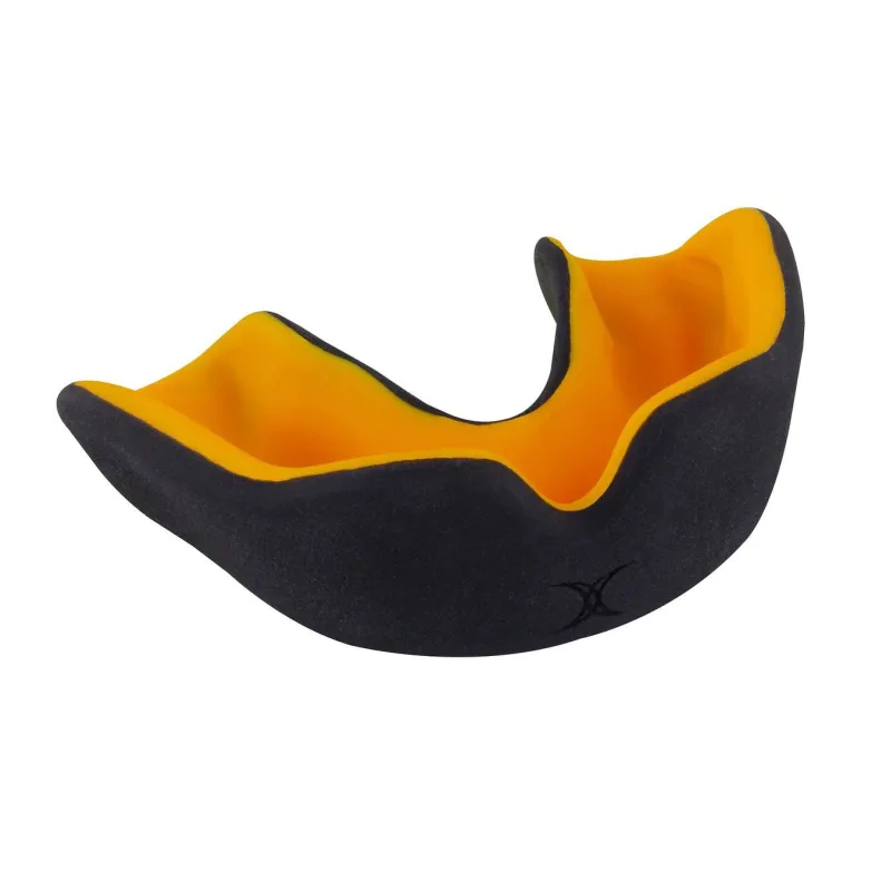 Grays Gilbert X Brace DD Mouthguard - Black/Orange (2023/24) 1 Grays Gilbert X Brace DD Mouthguard - Black/Orange (2023/24)