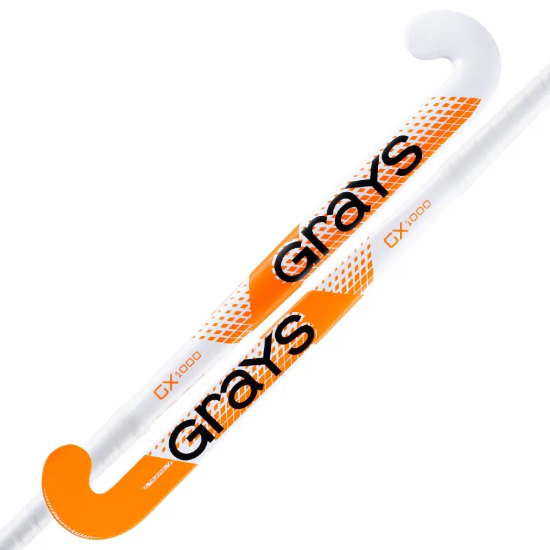 Grays GX1000 Ultrabow Hockey Stick - White/Orange (2023/24) 1 Grays GX1000 Ultrabow Hockey Stick - White/Orange (2023/24)