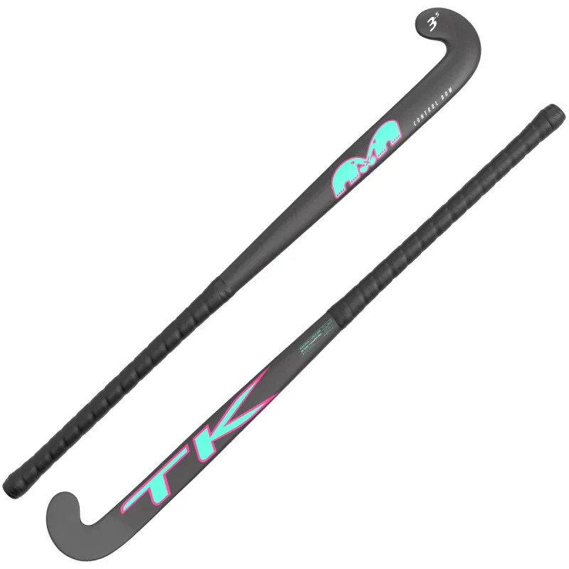 TK 3.5 Indoor Control Bow Hockey Stick - Black/Aqua (2023/24) 2 TK 3.5 Indoor Control Bow Hockey Stick - Black/Aqua (2023/24) - Image 2